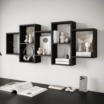 TRIO Wall Shelf 65 x 161 cm, Black