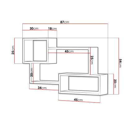 TRIO Wall Shelf 87x54 cm – Graphite Black