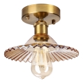 TRISH Flush-Mount Chandelier 1x E27/15W/230V, Gold/Smoked Beige