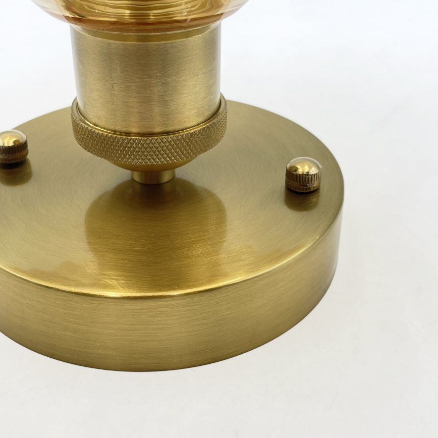 TRISH Flush-Mount Chandelier 1x E27/15W/230V, Gold/Smoked Beige