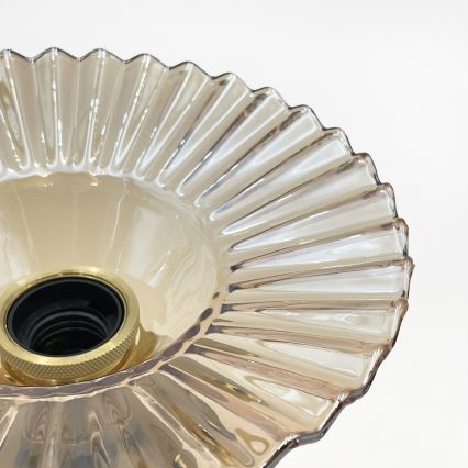 TRISH Flush-Mount Chandelier 1x E27/15W/230V, Gold/Smoked Beige