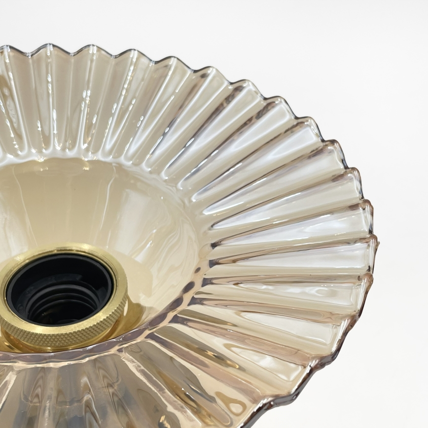 TRISH Flush-Mount Chandelier 1x E27/15W/230V, Gold/Smoked Beige