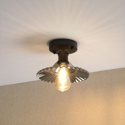 TRISH Flush-Mount Chandelier 1xE27/15W/230V, Black/Smoked Black