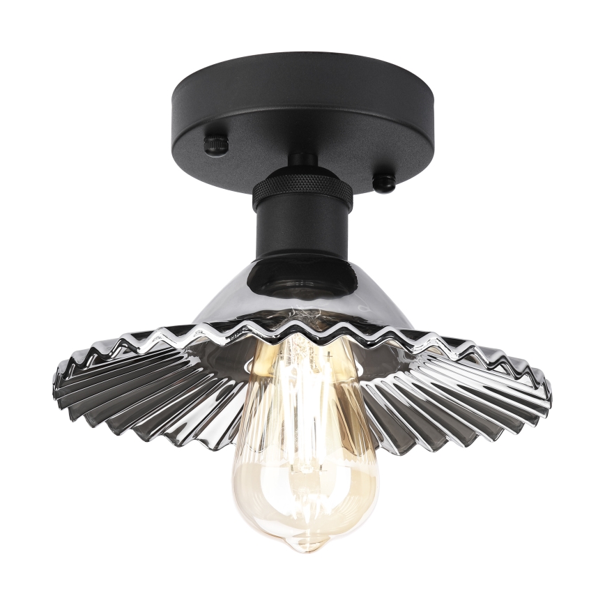 TRISH Flush-Mount Chandelier 1xE27/15W/230V, Black/Smoked Black