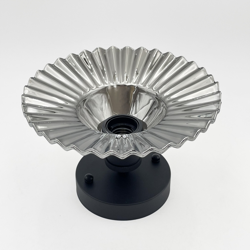 TRISH Flush-Mount Chandelier 1xE27/15W/230V, Black/Smoked Black