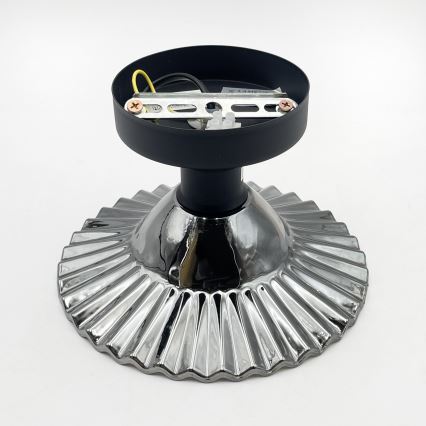 TRISH Flush-Mount Chandelier 1xE27/15W/230V, Black/Smoked Black