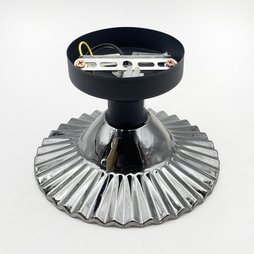 TRISH Flush-Mount Chandelier 1xE27/15W/230V, Black/Smoked Black