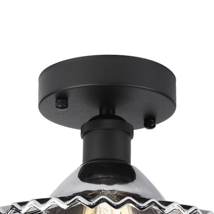 TRISH Flush-Mount Chandelier 1xE27/15W/230V, Black/Smoked Black