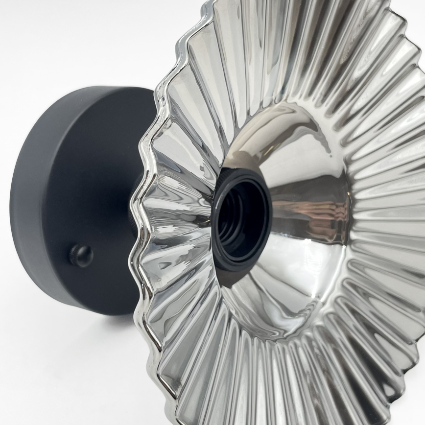 TRISH Flush-Mount Chandelier 1xE27/15W/230V, Black/Smoked Black