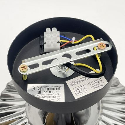 TRISH Flush-Mount Chandelier 1xE27/15W/230V, Black/Smoked Black