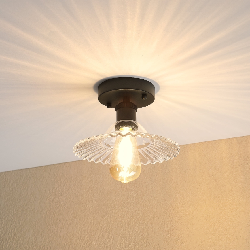 TRISH Surface-Mounted Chandelier 1xE27/15W/230V Black/Clear