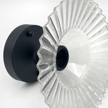 TRISH Surface-Mounted Chandelier 1xE27/15W/230V Black/Clear