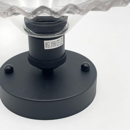 TRISH Surface-Mounted Chandelier 1xE27/15W/230V Black/Clear