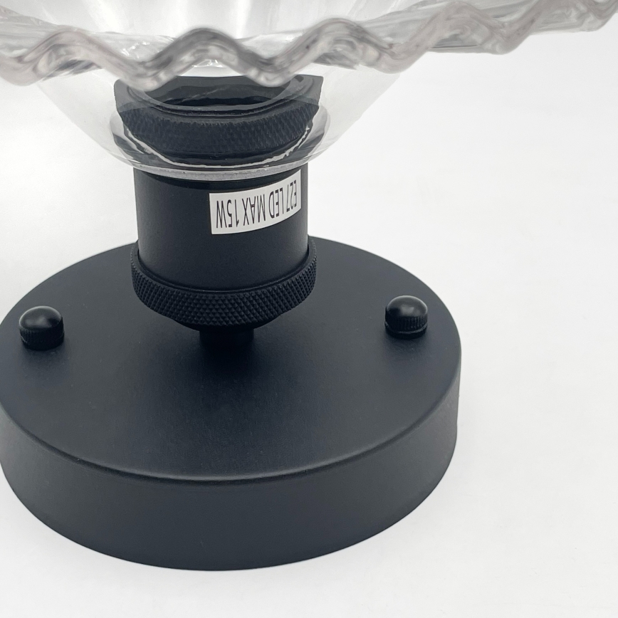 TRISH Surface-Mounted Chandelier 1xE27/15W/230V Black/Clear