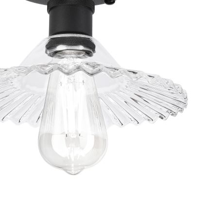 TRISH Surface-Mounted Chandelier 1xE27/15W/230V Black/Clear