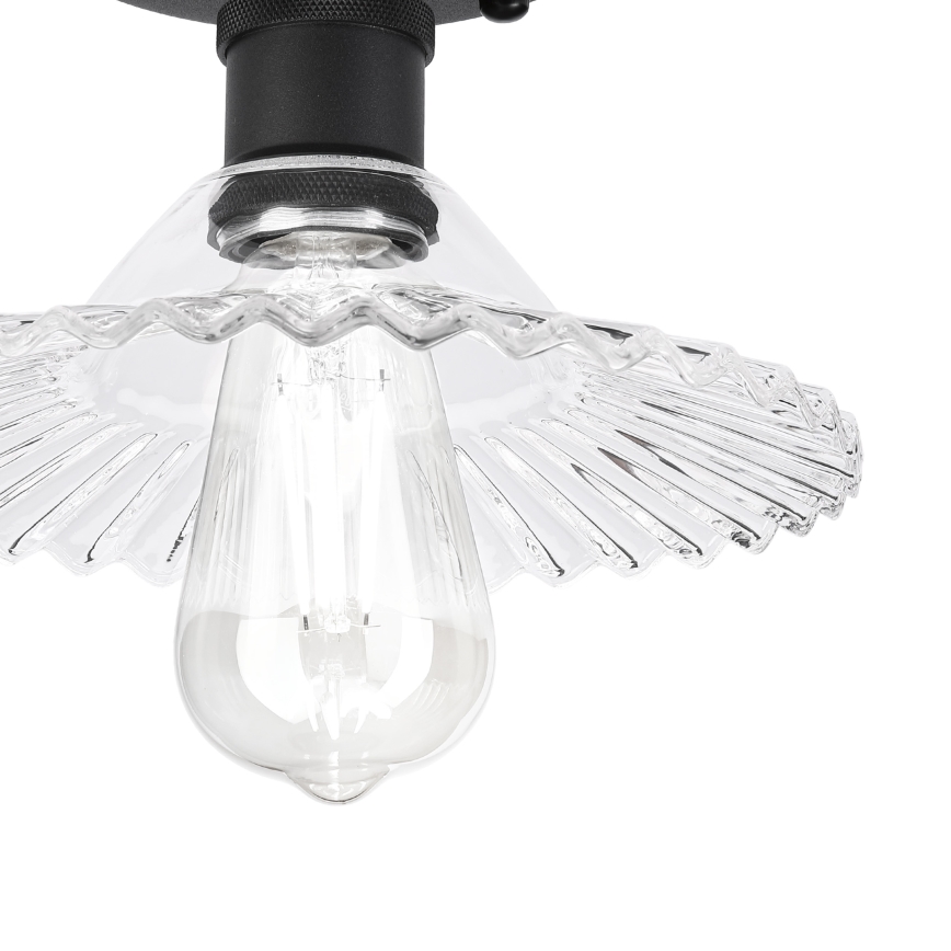 TRISH Surface-Mounted Chandelier 1xE27/15W/230V Black/Clear