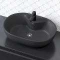 TROMSO Countertop Basin 59.5 x 41 cm, Ceramic/Black