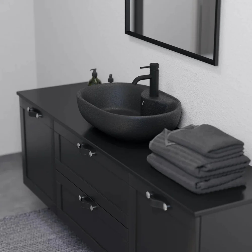TROMSO Countertop Basin 59.5 x 41 cm, Ceramic/Black