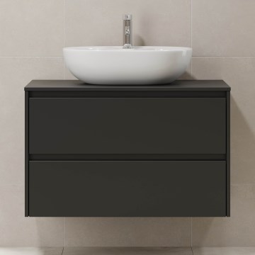 TRONDHEIM 90 cm bathroom vanity unit for washbasin, black