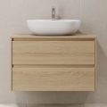 TRONDHEIM bathroom cabinet for 90 cm washbasin, oak