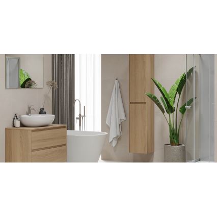 TRONDHEIM bathroom cabinet for 90 cm washbasin, oak