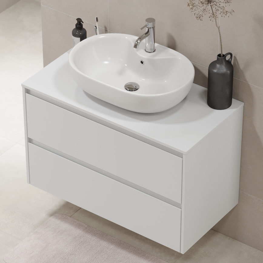 TRONDHEIM Bathroom Vanity Cabinet for 90×57×46 cm Basin, White