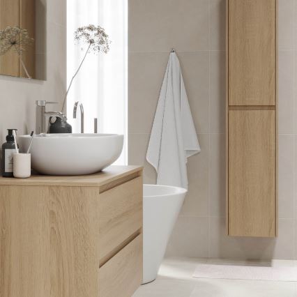 TRONDHEIM bathroom vanity for 90 cm sink, oak