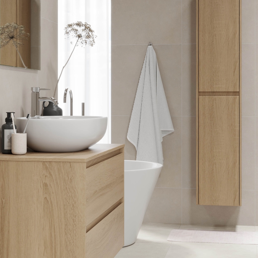 TRONDHEIM bathroom vanity for 90 cm sink, oak