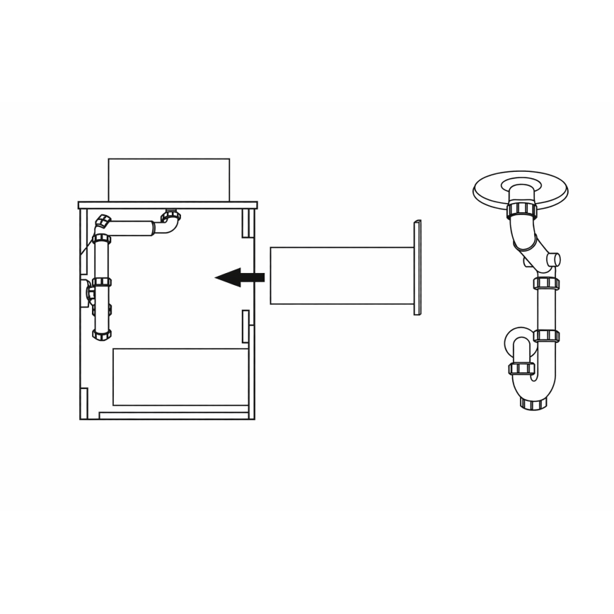 TRONDHEIM bathroom vanity for 90 cm sink, oak