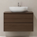 TRONDHEIM bathroom vanity for 90 cm sink, walnut