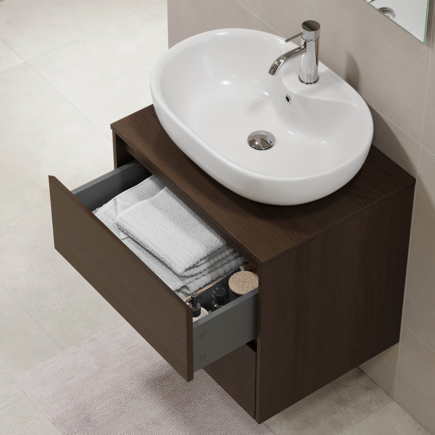 TRONDHEIM bathroom vanity unit for 60x57x46 cm washbasin, walnut