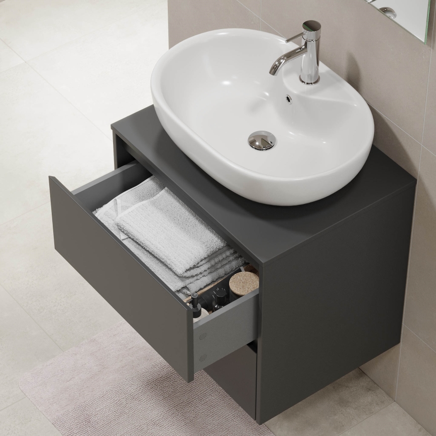 TRONDHEIM bathroom vanity unit for washbasin 60x57x46 cm anthracite