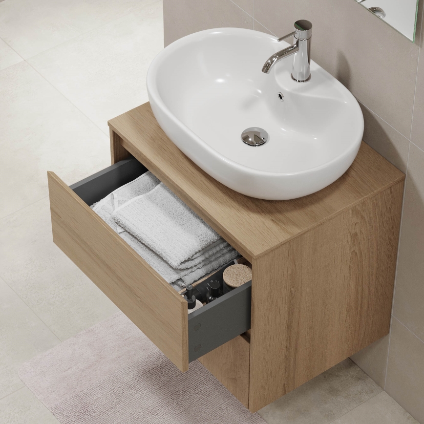 TRONDHEIM bathroom vanity unit for washbasin 60x57x46 cm oak