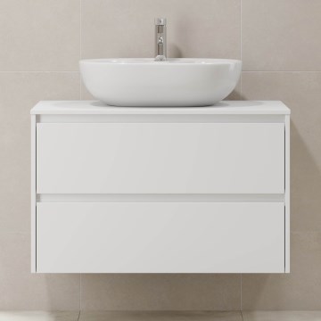 TRONDHEIM bathroom vanity unit for washbasin, 90 x 57 x 46 cm, white
