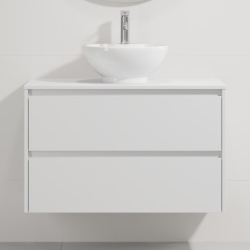 TRONDHEIM/DRAMMEN Bathroom cabinet with washbasin 90x57x46 cm white