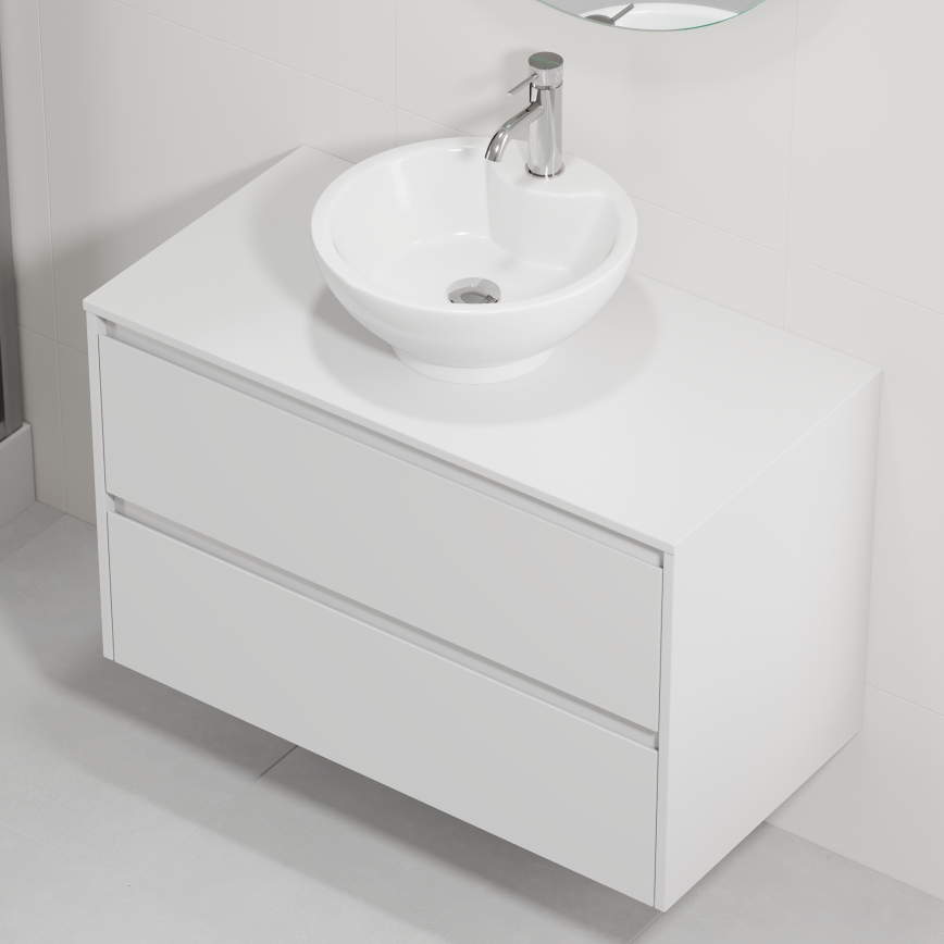 TRONDHEIM/DRAMMEN Bathroom cabinet with washbasin 90x57x46 cm white