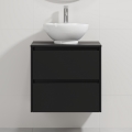 TRONDHEIM/DRAMMEN Bathroom vanity unit with basin, 60x57x46 cm, Black/White