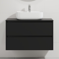 TRONDHEIM/KRISTIANSAND bathroom vanity with sink 90x57x46 cm black/white