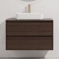 TRONDHEIM/LJORDAL 90x57x46 cm Bathroom vanity unit with basin, walnut/white