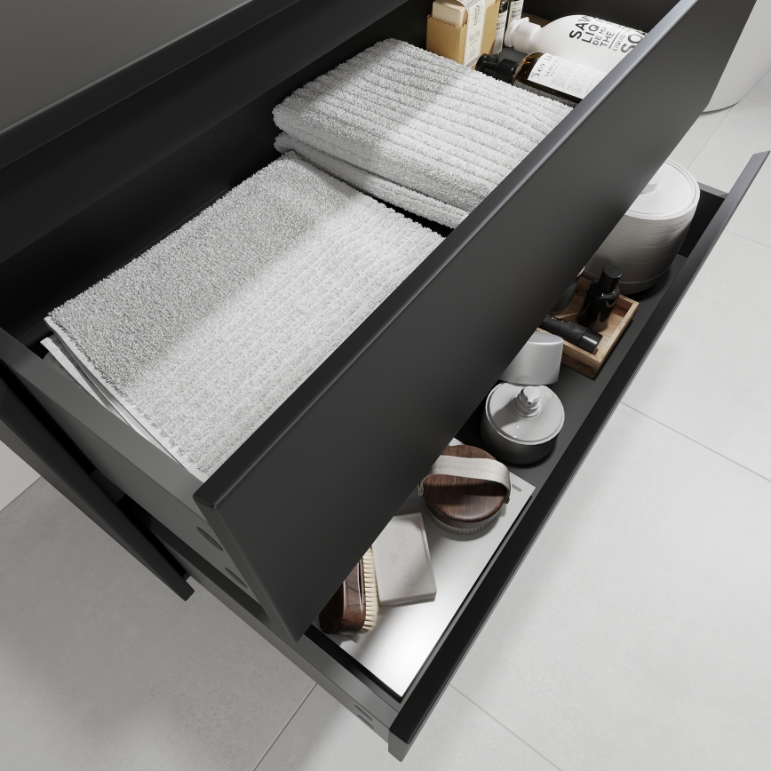 TRONDHEIM/LJORDAL 90x57x46 cm Bathroom vanity with basin Black/Brass