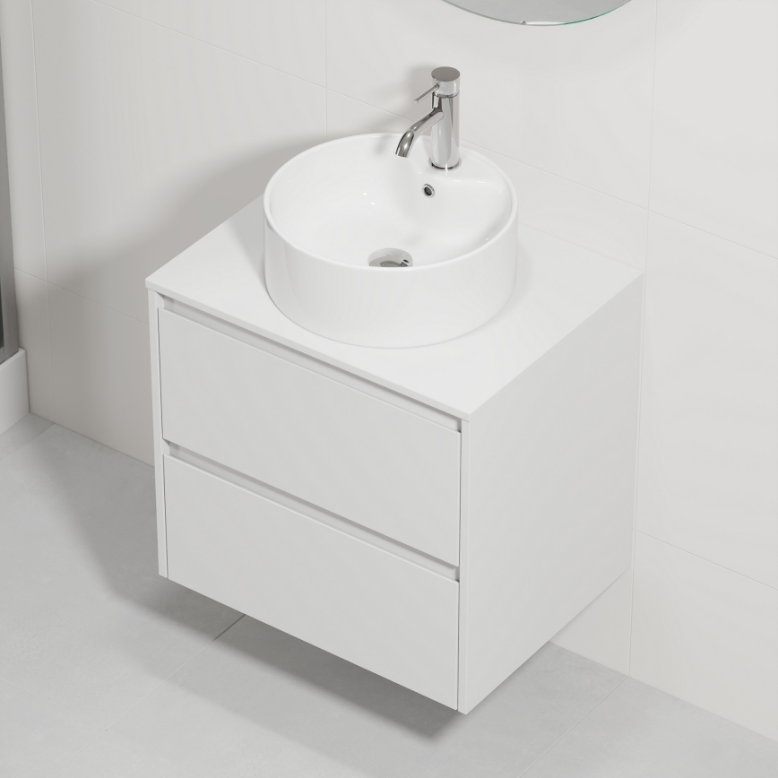 TRONDHEIM/VIKEDAL bathroom vanity unit with sink, 60x57x46 cm, white