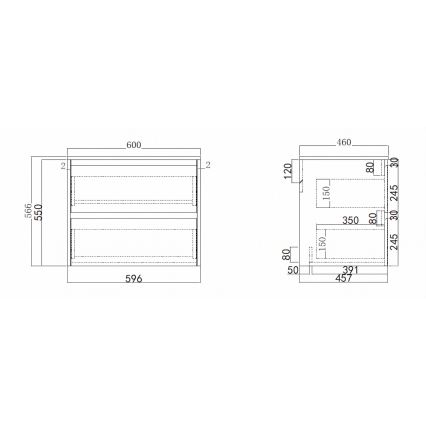 TRONDHEIM/VIKEDAL bathroom vanity unit with sink, 60x57x46 cm, white