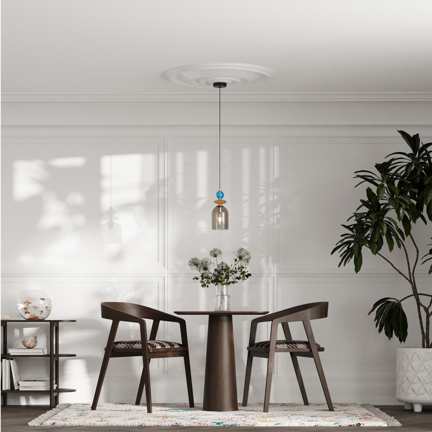 TROPEA Cable Pendant Light 1xE27/15W/230V Black / Smoky Blue / Beige