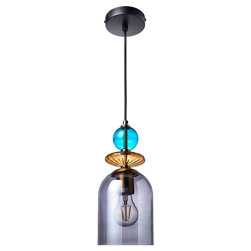 TROPEA Cable Pendant Light 1xE27/15W/230V Black / Smoky Blue / Beige