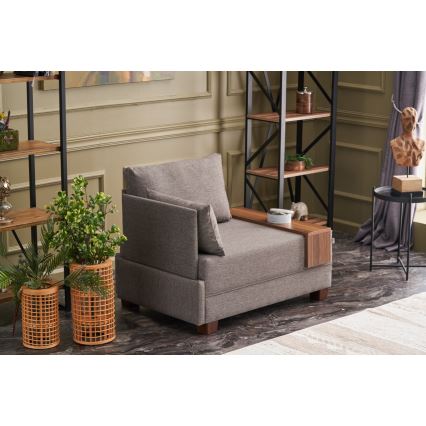 TULA Left Corner Armchair, Brown