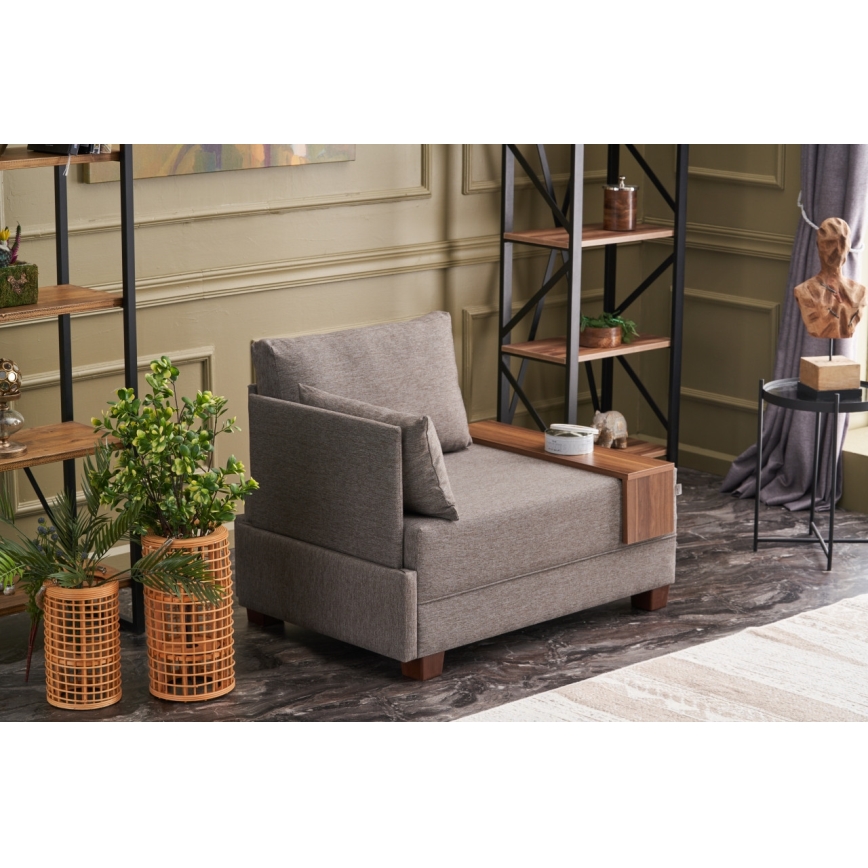 TULA Left Corner Armchair, Brown