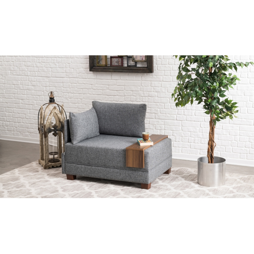 TULA Left Corner Armchair, Gray