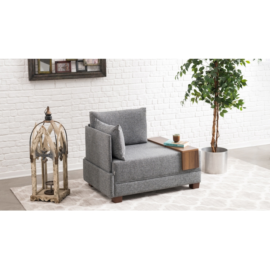 TULA Left Corner Armchair, Gray