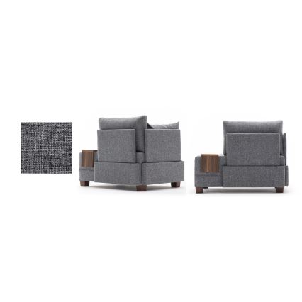TULA Left Corner Armchair, Gray
