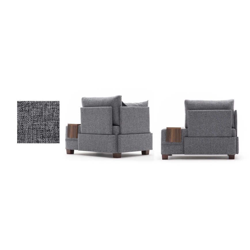 TULA Left Corner Armchair, Gray